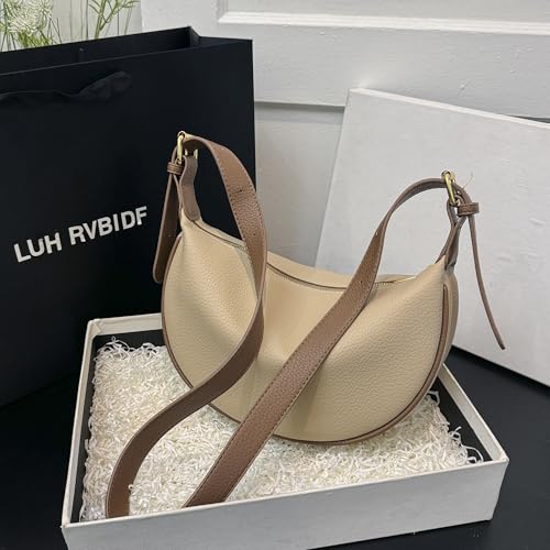 Casual Crescent Hobo Bag for Women - Genuine Leather Adjustable Crossbody Purse4