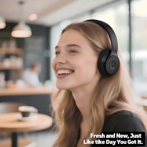 Almohadillas de repuesto para auriculares Beats Solo Pro inalámbricos - Negro | Ajuste para Beats Solo Pro Wireless On-Ear, cojines con cuero proteico, espuma de aislamiento de ruido, confort mejorado miniatura 2
