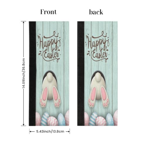 Image of Pardick Refrigerator Door Handle Covers Set of 2 Easter Wood Bunny Egg Washable Fridge Dishwasher Mocrowave Oven Door Decor Protector Handle Cover Keep Your Kitchen Appliance Clean