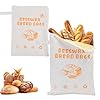 2PCS Beeswax Bread Bags, Reusable Bread Bags for Homemade Bread, Extra Large Cotton Linen Bread Storage Bag with Natural Beeswax Lining for Sourdough & Artisan Loaves, Bakery Essentials (A)