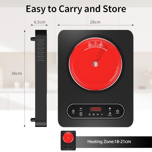 VBGK Double Electric Hob 3520W, Double Ceramic Hob, 220V Built-in and Countertop Stove Top, Child Lock, Touch Control, 9 Power Levels - Image 4