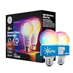 Cync GE Dynamic Effects A19 Smart LED Light Bulb, Color Changing Smart WiFi Light, Compatible with Alexa and Google Home (2 Pack)