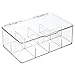 mDesign Hair Care and Accessories, Storage Organizer Box for Bathroom Vanity to Hold Clips, Hot Rollers, Headbands, Elastics, Bobby Pins - 8 Sections, Clear