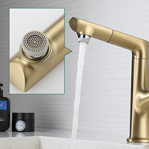 Mitigeur de lavabo extractible et réglable en hauteur noir pour salle de bain - 7