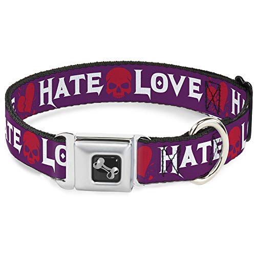 Collier de chien os réglable 18-81cm Buckle Down violet robuste large - 2