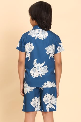 Image of Boys Printed Casual Shirt Short Sleeve Button Down Beach Shirt for Kids