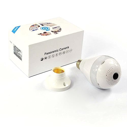 Image of TECHNOVIEW Spy Bulb Camera 1080p WiFi Security Camera,HD Video Audio Recording, 360 Degrees Panoramic View for Home, Office, Motion Detection /Light Vision (Bulb Camera)