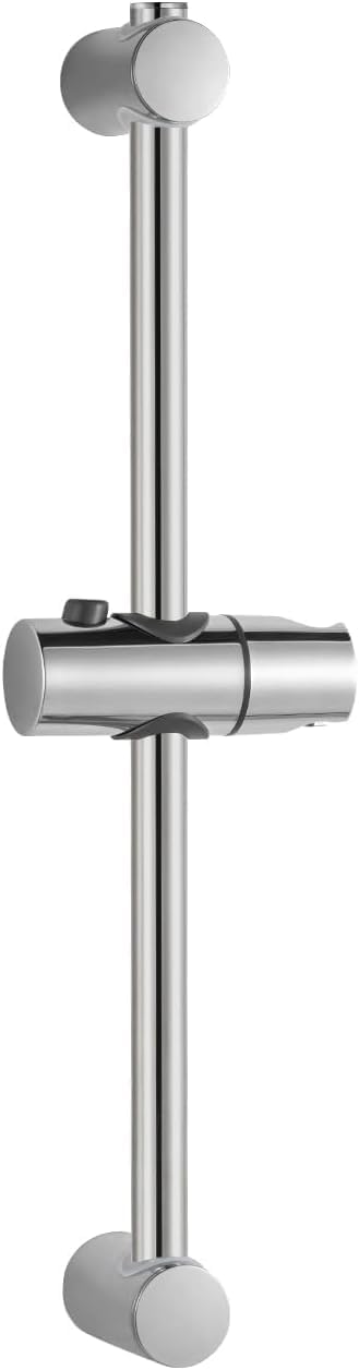 OFFO Shower Riser Rail, 60cm Wall-Mounted Adjustable Slider Bar with Shower Head Holder, Polished Face Finish