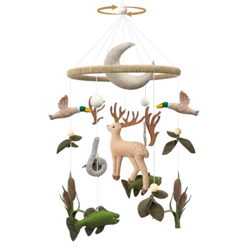 Mobile de chasse pour bébé en bois fait main, déco cerf rustique
