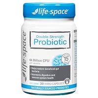 Life-Space Double Strength Probiotic Capsules - 64 Billion CFU - 15 Strains, 30 count