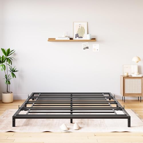 LALFPET Metal Platform Bed Frame – Full Size, 6 Inch, Heavy Duty, Noise-Free, Strong Support, Underbed Storage, Easy Assembly, Black, Size: 6INCH Full