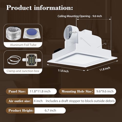 Image of Ultra Quiet Bathroom Exhaust Fan with Light, 120 CFM, 1.0 Sones