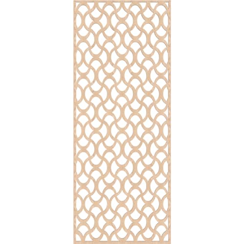 Image of 27 3 /8 inchW x 69 3 /8 inchH x 3 /8 inchT Resort Decorative Fretwork Wood Wall Panels, Red Oak
