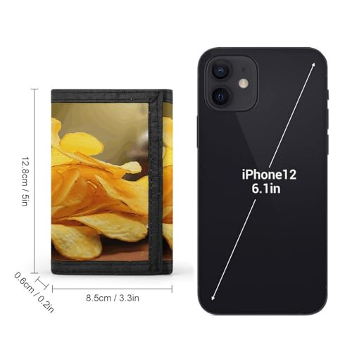 Potato Chips Trifold Wallet for Men - Money Clip Slim Wallets with Multiple Card Slots Minimalist Small Front Pocket Wallet for Everyday Carry2