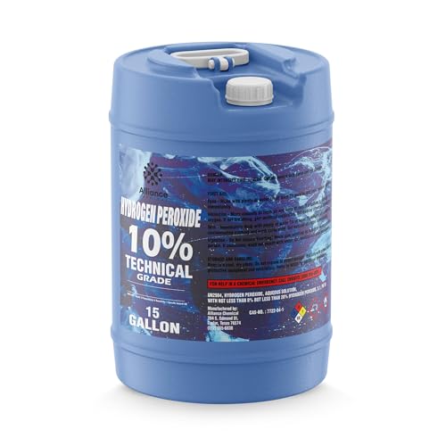 Hydrogen Peroxide 10% Technical Grade - 15 Gallon Drum – for Industrial Cleaning, Oxidation, Bleaching, Wastewater Treatment, and Chemical Processing