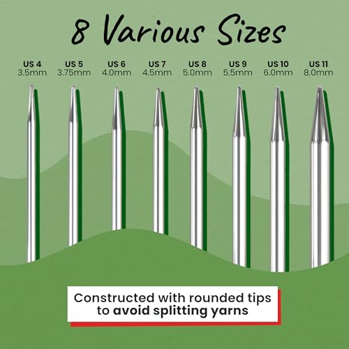 Image of skacel by addi addiClick Interchangeable Knitting Needles Set, Circular Needle Kit with Standard Rocket Plated Brass Tips and Nylon Cords