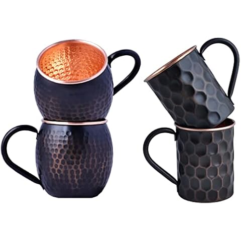 STAGLIFE Black Moscow Mule Copper Mugs, 16 Oz [Set of 2] Antique Black Moscow Mule Copper Mugs, 16 Oz [Set of 2] Cover
