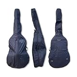 Vetimobato 3/4 Upright Double Bass Gig Bag – 600D Nylon Raincoat String Instrument Bag with Thick Padding, Shoulder Strap,Storage Pockets – Protective Cover for Upright Double Bass(3/4 Size)