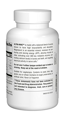 Source Naturals Ultra-Mag High-Efficiency Magnesium Complex - Maintains Muscle & Nerve Function - 240 Tablets #TOP1