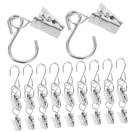 HEMOTON 30Pcs Outdoor String Light Clips S Hooks for Securely Hanging Party Lights Easy Install Metal Hangers for Weddings Birthdays Patios and Christmas