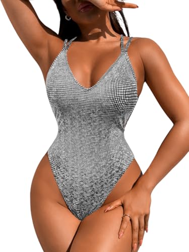 Image of ShawGobow Sexy Swimsuit for Women,Backless Scrunch Butt High Cut Monokini,One Piece Cheeky Bathing Suit Beach Pool Party