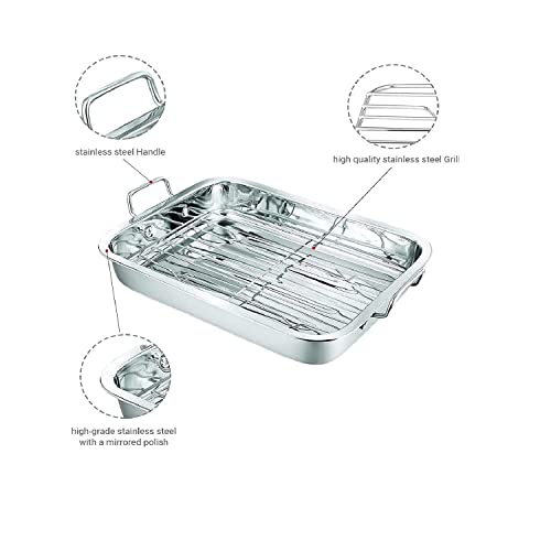 Penguin Home® Teglia per arrosti con griglia rimovibile |Teglia da forno adatta al forno e alla lavastoviglie | Cucina l'arrosto perfetto per i tuoi cari - Grande 37 x 28 cm | - immagine 4