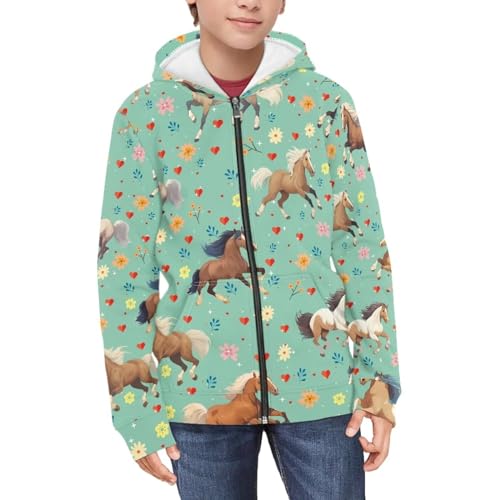 Hawapod Hoodies Outerwear Zip Up Hoodies For Kids Long Sleeve Pockets Sweatshirt For Boys Girls 6-16 Years3