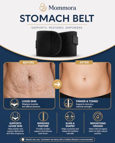 Image of 3-in-1 Post Pregnancy Abdominal Belt for Women - C-Section Abdomen Belt & Belly Wrap for After Delivery Recovery - Adjustable Postpartum Belt, Maternity Belt for Waist, Pelvis & Tummy Support (Free Size) (BLACK)