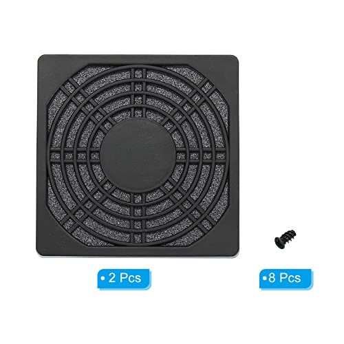 PATIKIL 92mm Cooling Fan Filter with Screw, 2 Pack ABS Ventilator Grill Protector Guard for Fan Protective Cover DIY Black - Image 3