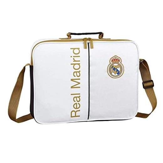 Real Madrid CF 611954385, Real Madrid 19/20 Cartera extraescolares para Niños, Blanco, 38cm x 28cm x 6cm