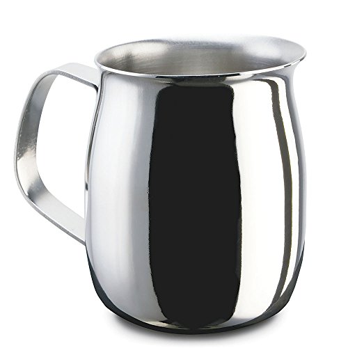 PEZZETTI, Lechera de acero inoxidable, jarra de leche de acero, sin tapa, 6 tazas