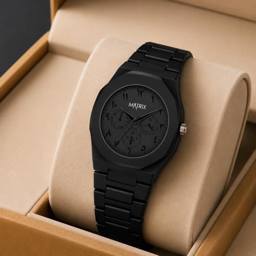 Image of Matrix Arabian | Aura Dial & Polycarbonate Strap Analog Watch for Men & Boys (Black)