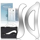 Rena Chris Muscle Scraper Tool Set - Stainless Steel Gua Sha for Physical Therapy & Deep Tissue Massage, Body Gua Sha Tools with Travel Pouch (2-Piece Kit)