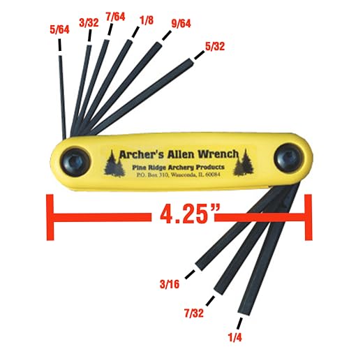 Image of Pine Ridge Archery Archer's Allen Wrench Set - USA Made Archery Hex Key Tool Kit for Bow Tuning, Sight & Rest Adjustment