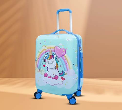 Image of ADSON Abs Kids Trolley 360 Rotating Luggage 360 Degree Wheels Unicorn Non-Breakable 20 Inch Kids Hardsided Suitcase with 4 Wheels, 360 Degree Wheel Travel Trolley Bag (Design 3)