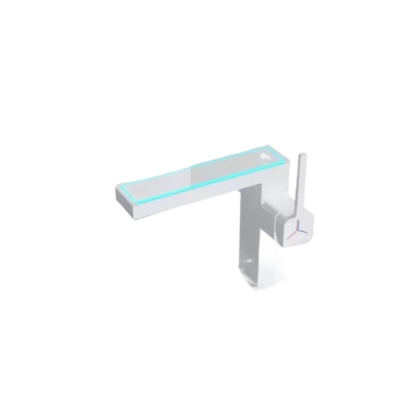 Grifo de baño gris pistola, grifo mezclador para lavabo latón con pantalla LED, monomando caliente y frío,Seguro y Confiable(Bianco)