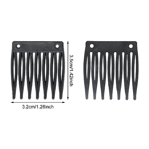 Honbay 60 peines plásticos de 7 dientes color negro miniatura 2