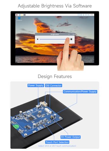 Image of waveshare 8inch Capacitive Touch Display Compatible with Raspberry Pi 5 /4B /3B+ /3A+ and CM3 /3+ /4 1280x800 Resolution IPS DSI Interface