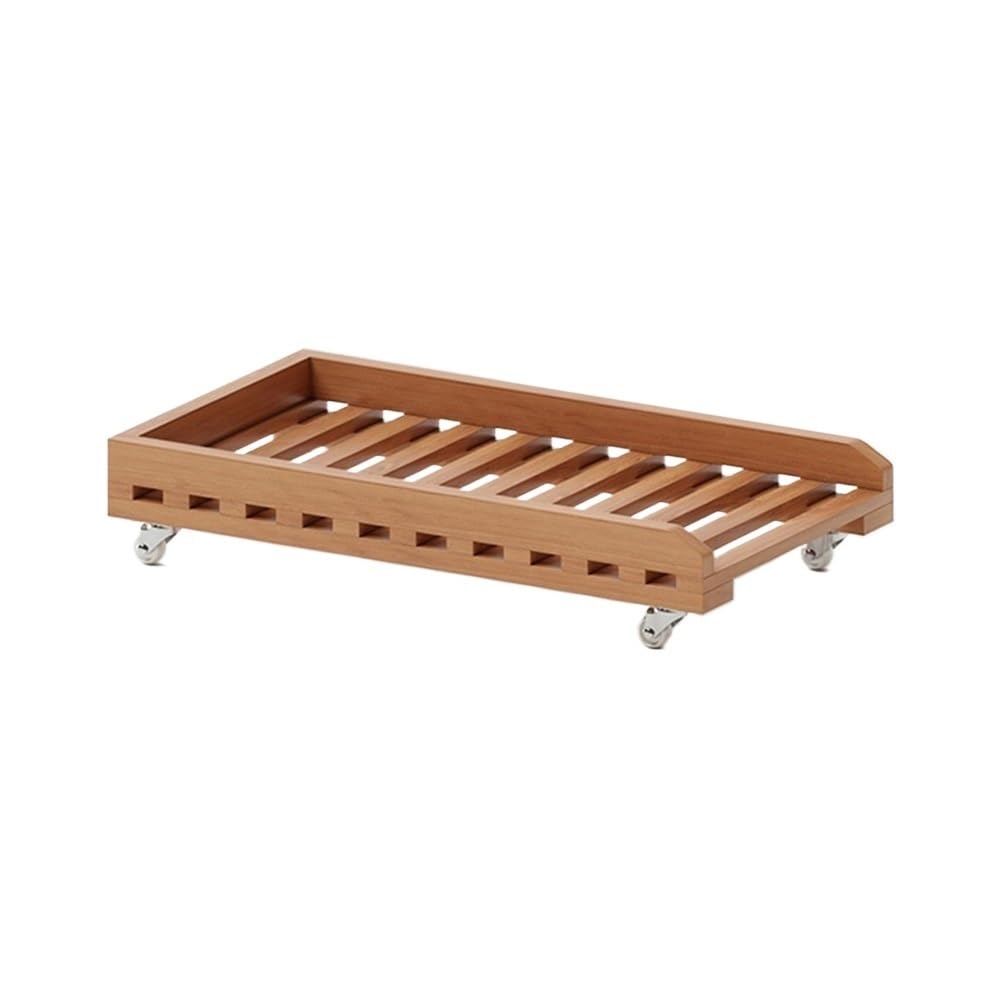 Office CPU Stand Office Storage Rack Portable Moveable PC Host Holder Bracket Shelf Heat Dissipation Rack with Wheels Accessories(Brown) (Natural)