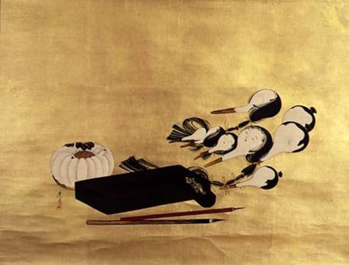 Inro Brushes Affiches d'Art Japanese Shibata Zeshin Peinture Décorative Tableaux Toile 60x90