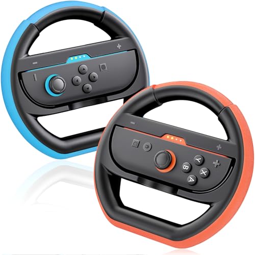 Deruitu Juego de 2 Volantes Compatibles Con Mandos de Nintendo Switch 2, Accesorios para Mandos de Carreras de Switch 2 para Mario Kart 8 Deluxe (Nintendo Switch 2)