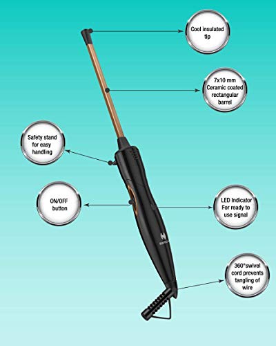 Havells HC4031 7 mm thin Chopstick Curler; Ceramic barrel; Fast heat up for Long-lasting maggie Curls for Short & Long hair (Black) - Image 5