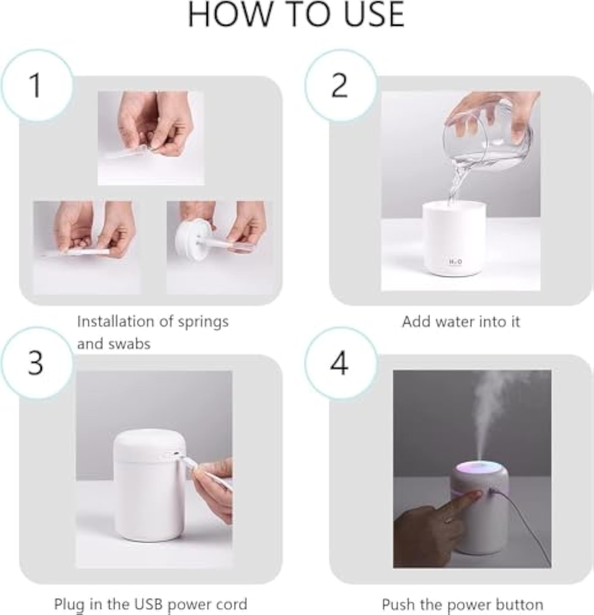 H2O Portable Mist Humidifier for Home, Office & Car