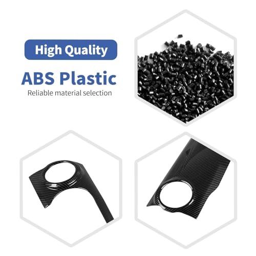 RT-TCZ for Jeep JL Center Dash Bezel Trim Cover Carbon Fiber, Gear Shift Panel Trim Frame for Jeep Wrangler JL JLU Gladiator JT 2018-2023 Black Carbon Fiber Interior Accessories 3pcs by RT-TCZ - Used condition - Image 3