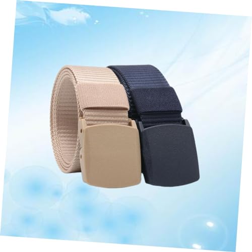 2pcs Nylon Waist Belt Canvas Outdoor Web Belt Plastic Buckle Adjustable for Men Women3