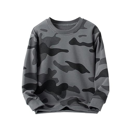 RUKOSU Kids Casual Soft Basic Crewneck Sweatshirt for Boys Girls Cotton Long Sleeve Pullover Sport Tops Shirts