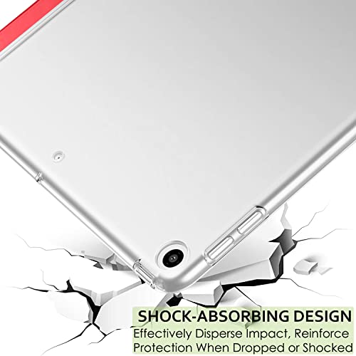 Image of DuraSafe Cases For iPad 10.5 Inch Air 3rd Generation [ Air 3 2019 ] A2152 A2123 A2153 MUUL2HN /A MUUK2HN /A MUUJ2HN /A MV172HN /A MV162HN /A PC Lightweight Smart PU Leather Protective Hard Back Cover - Red