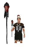 Nicky Bigs Novelties Warlock Voodoo Staff Shrunken Head Skeleton Cane Medicine Man Witch Doctor Healing Staffs Stick Cosplay Adult Costume Prop Halloween Costumes Accessory