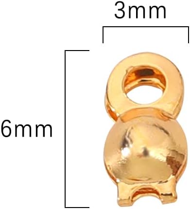 Beadia 18K Gold Plated End Caps Non Tarnish 3x6mm 200pcs for Jewelry Making Findings - Image 2