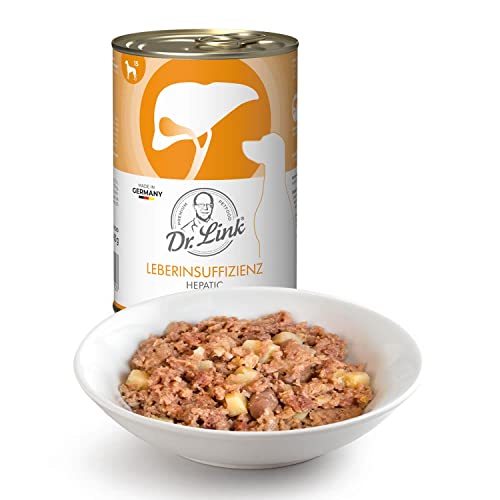 Dr. Link Spezial-Diät Hundefutter speziell für die Leber, Proteinquelle Huhn, für Hunde - Stoffwechsel, Elektrolytausgleich, Unterstützung der Leberfunktion – 6x400g